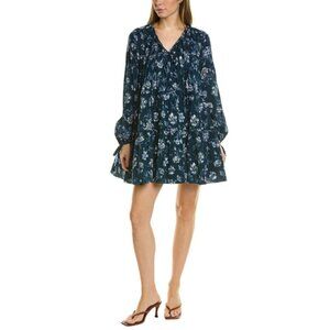 CINQ À SEPT 'Francine' Floral-Print Tiered Mini-Dress, Laguna Blue Multi